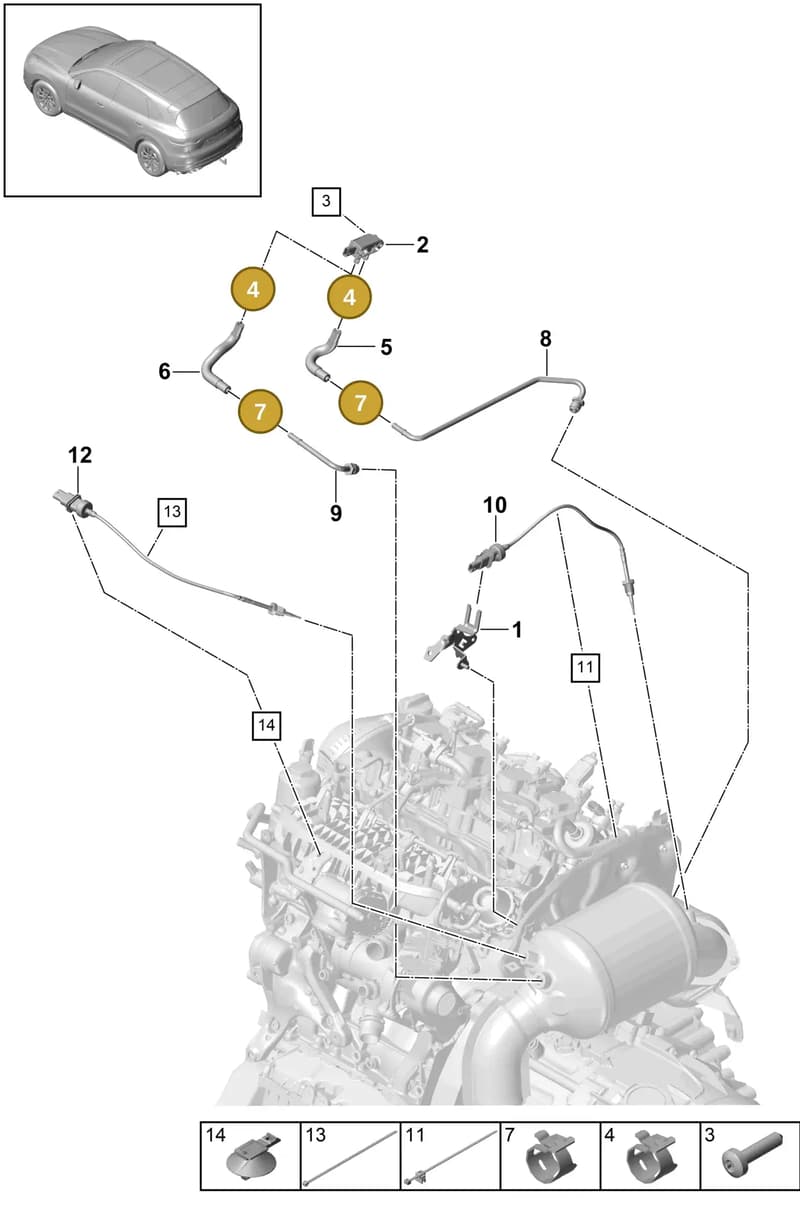 95811148310 — Porsche Cayenne (2017-2023) diagram p51202230, position 4+7