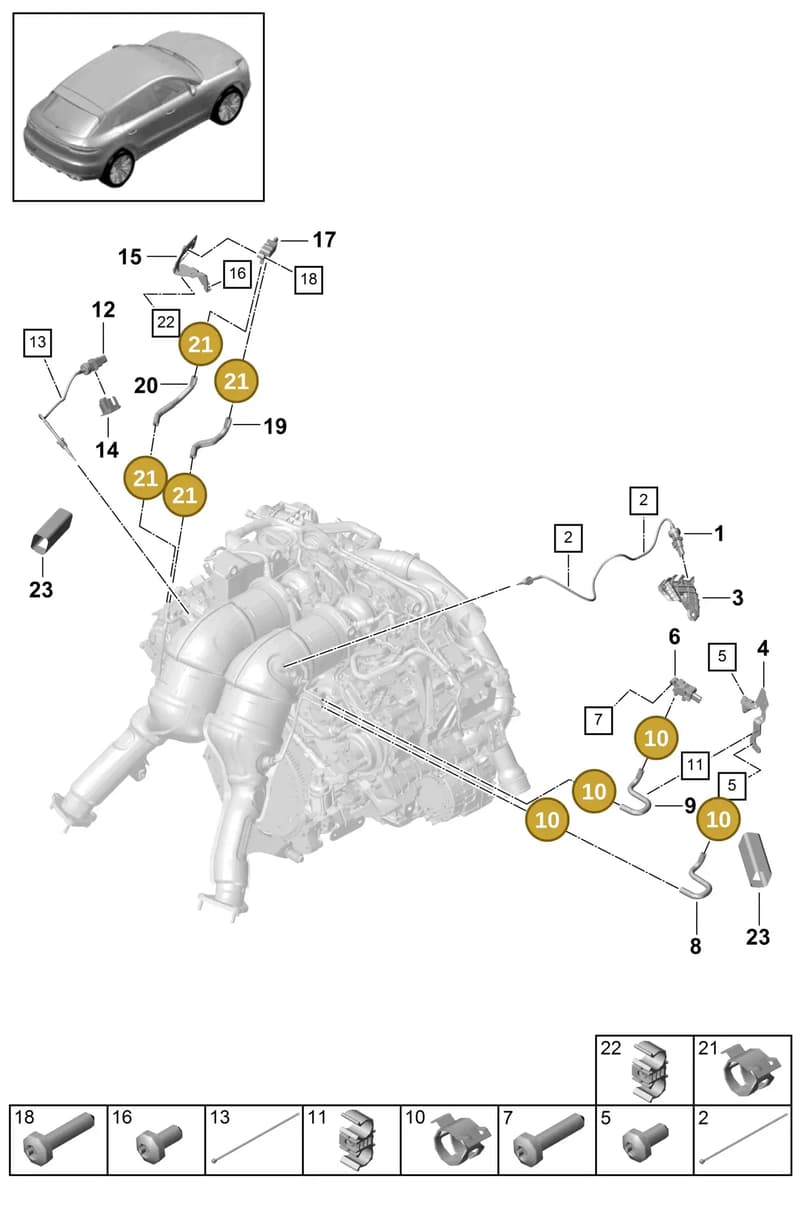 95811148310 — Porsche Macan (2018-2022) diagram p52202400, position 10+21