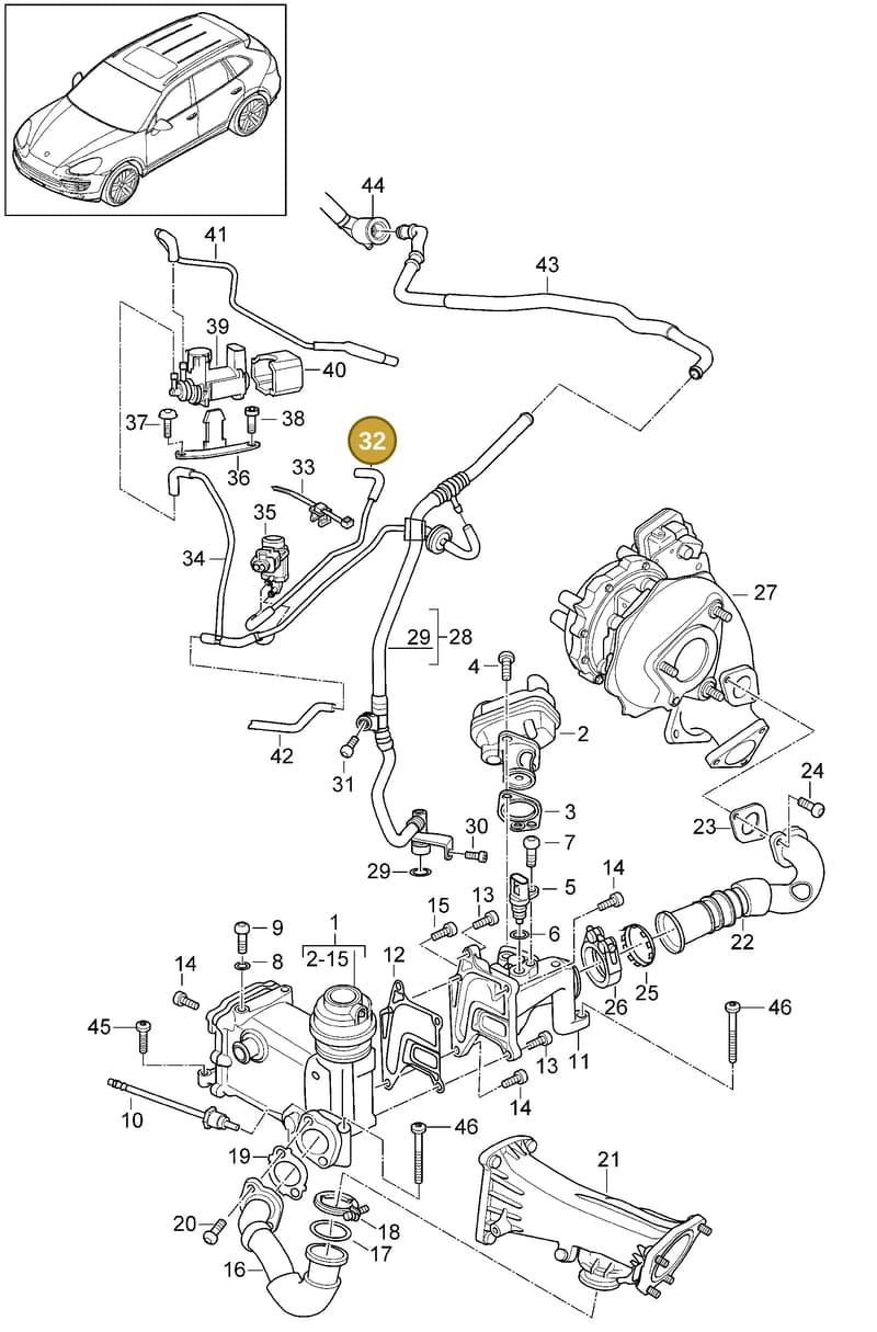 95811149200 — Porsche Cayenne (2010-2018) diagram p37108060, position 32