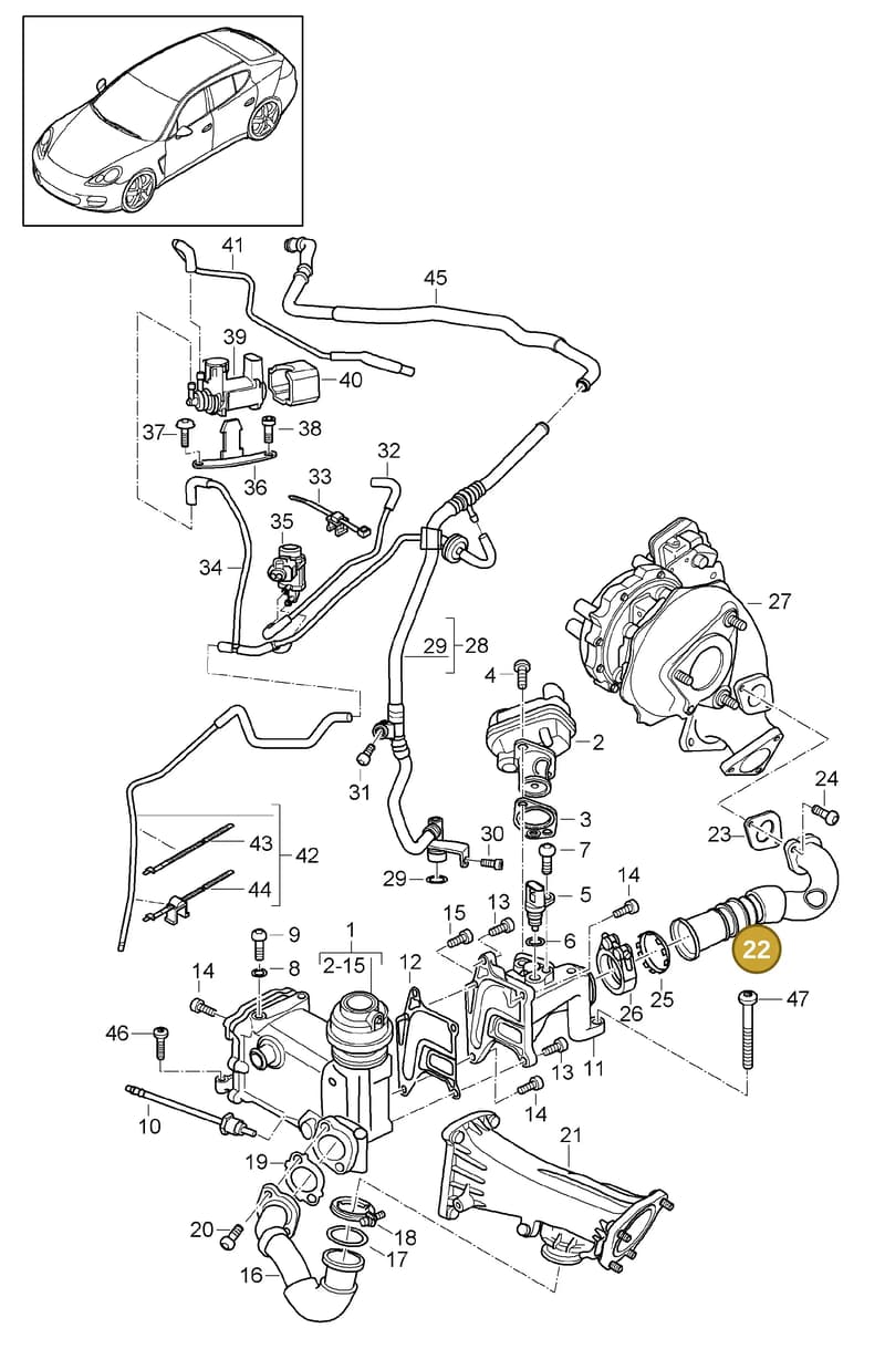 95811152501 — Porsche Panamera (2009-2016) diagram p35108020, position 22