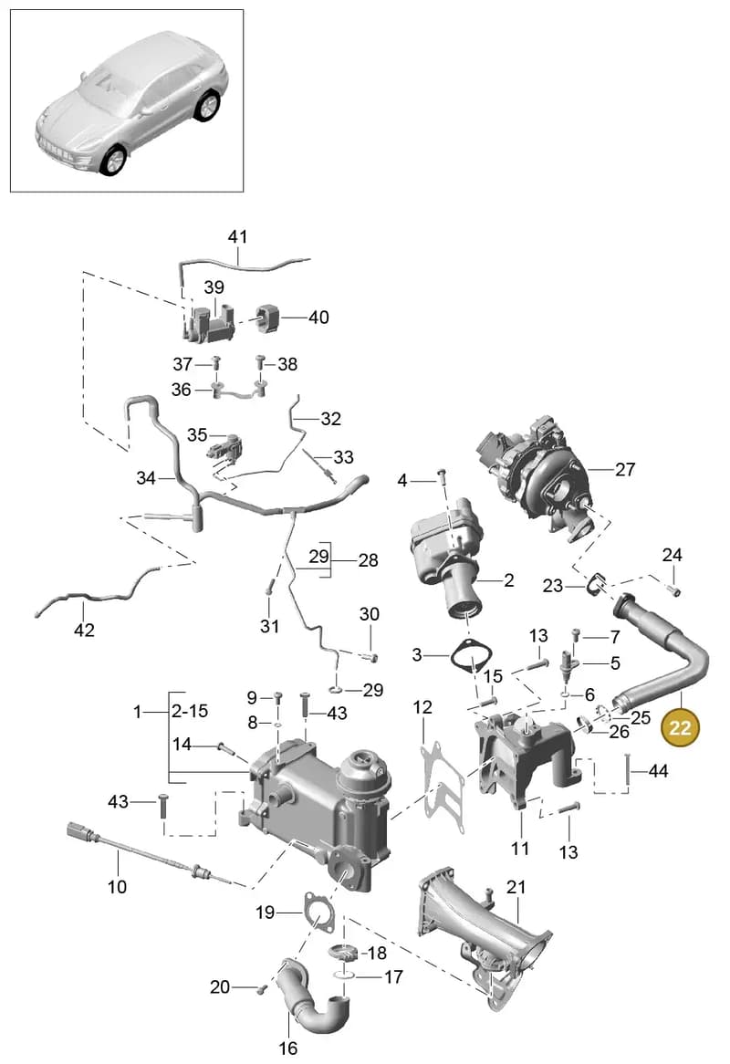 95811152501 — Porsche Macan (2013-2018) diagram p44108030, position 22