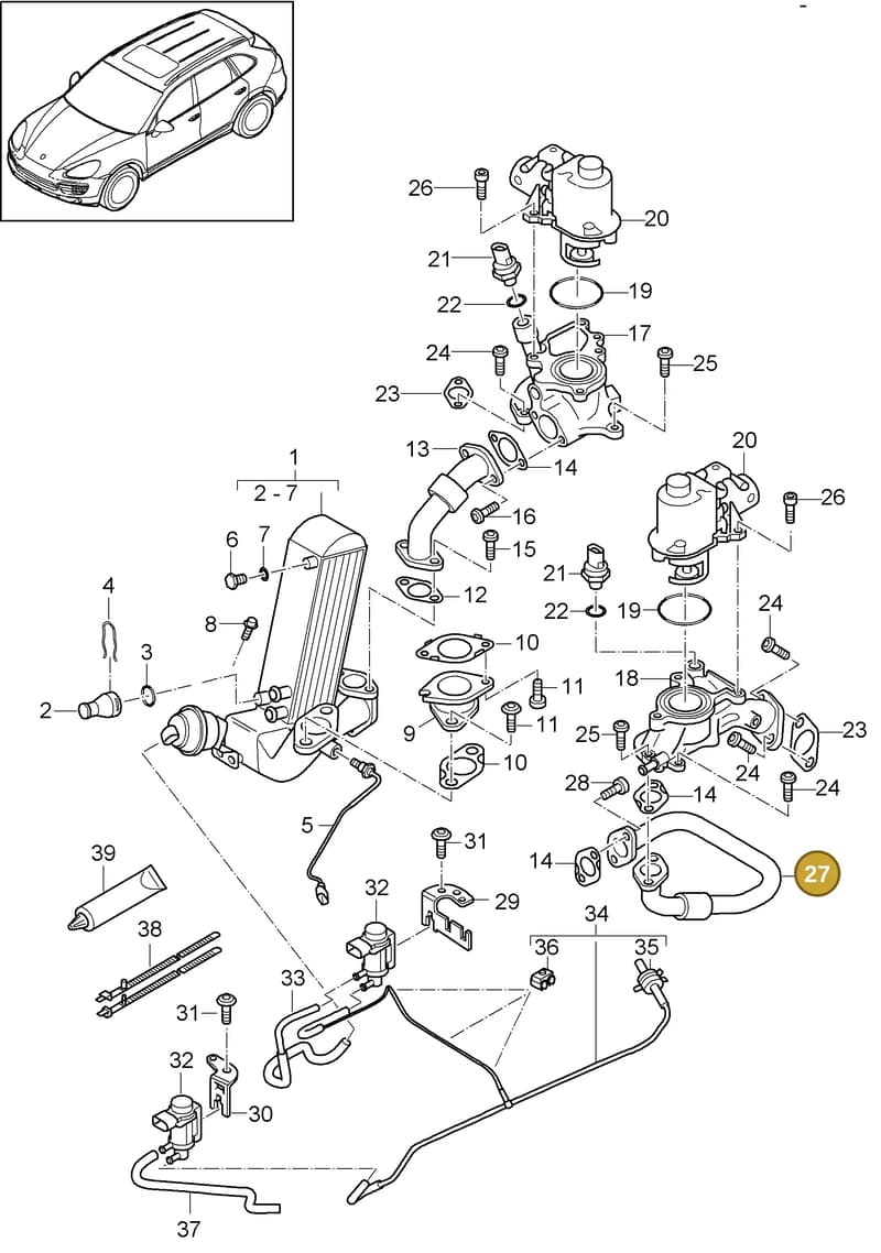 95811152510 — Porsche Cayenne (2010-2018) diagram p37108070, position 27