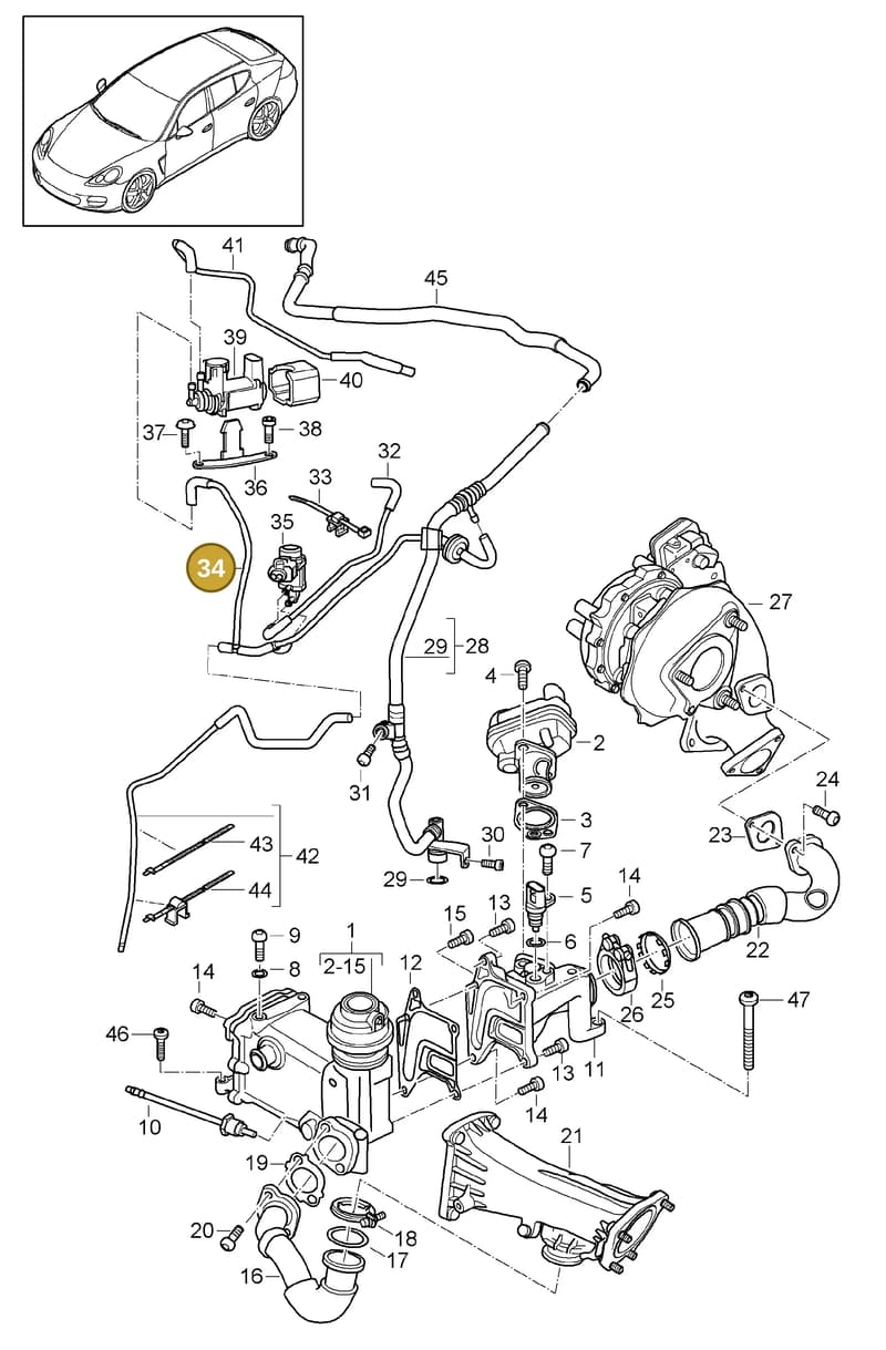 95811155111 — Porsche Panamera (2009-2016) diagram p35108020, position 34