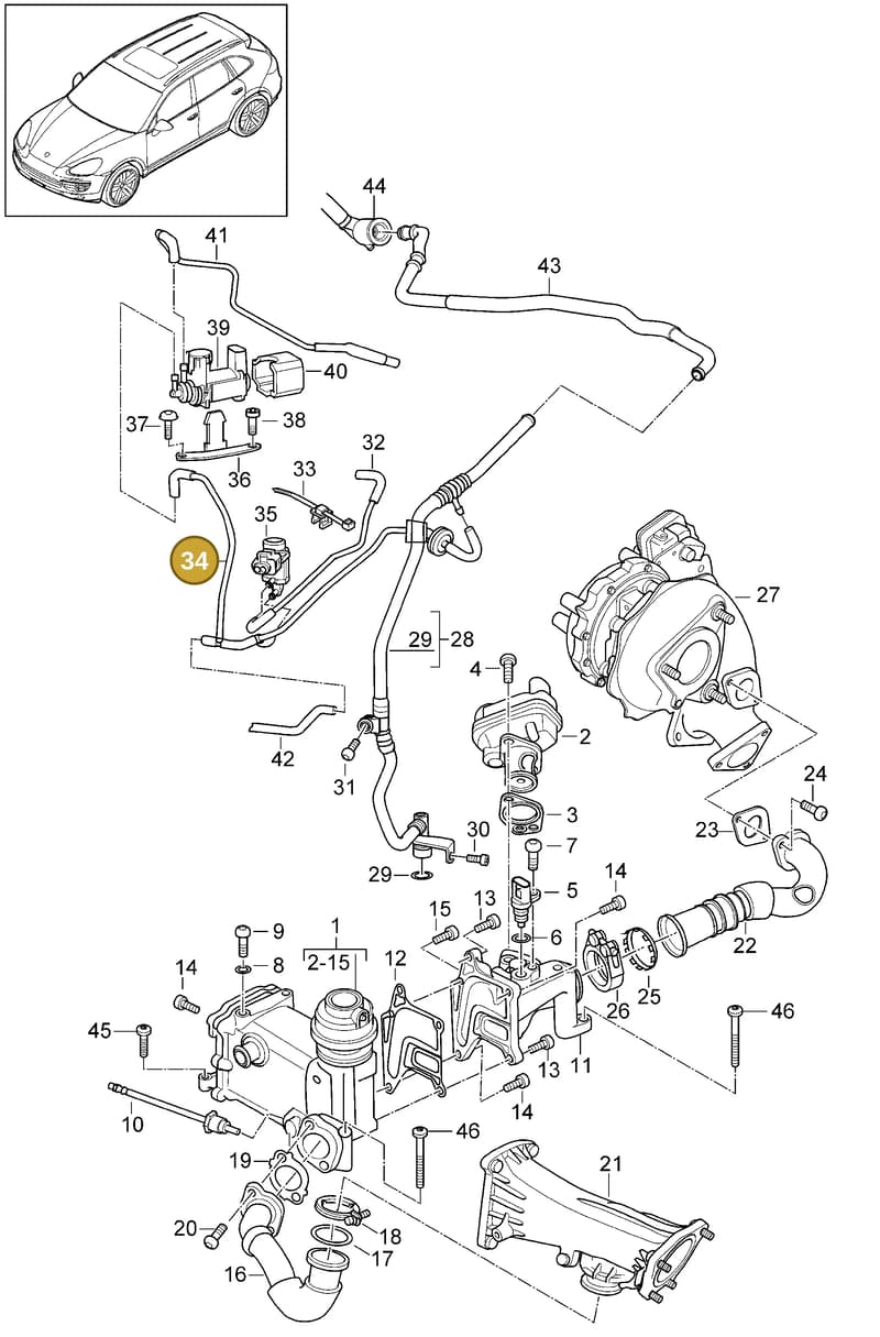 95811155111 — Porsche Cayenne (2010-2018) diagram p37108060, position 34