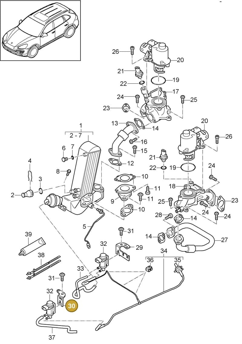 95811178700 — Porsche Cayenne (2010-2018) diagram p37108070, position 30