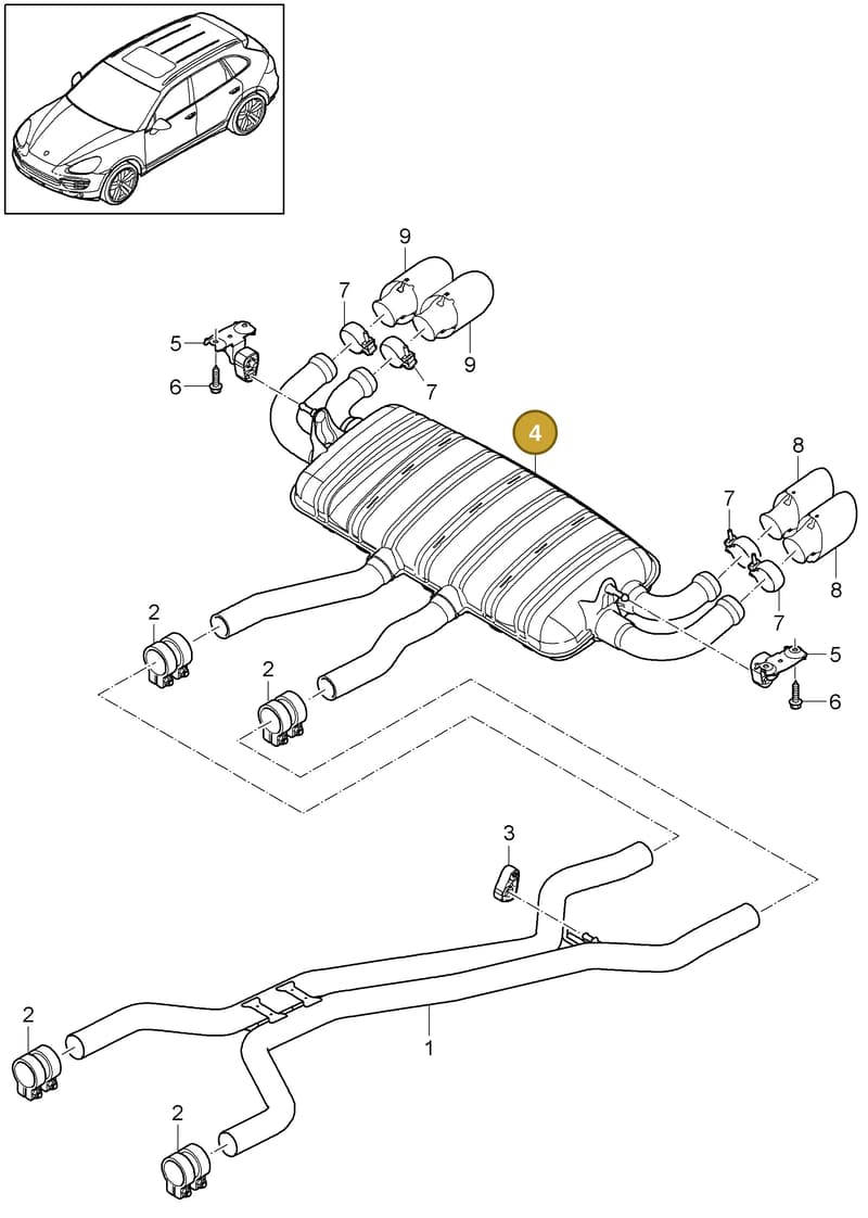 95811191000 — Porsche Cayenne (2010-2018) diagram p37202040, position 4