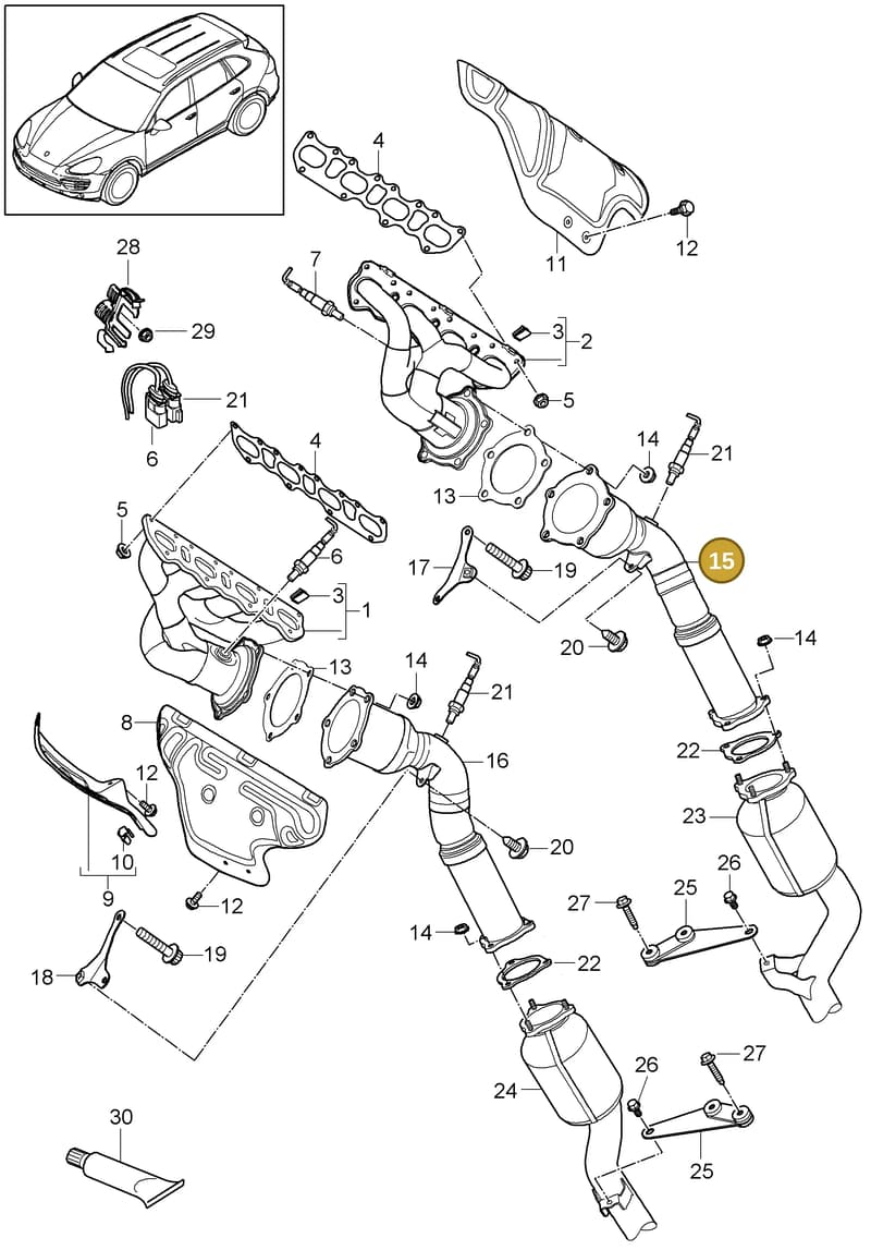 958113021AX — Porsche Cayenne (2010-2018) diagram p37202000, position 15