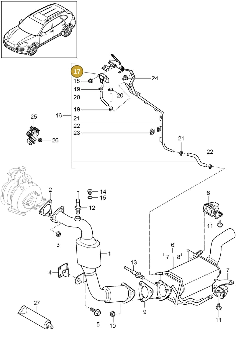 958113021BX — Porsche Cayenne (2010-2018) diagram p37202020, position 17