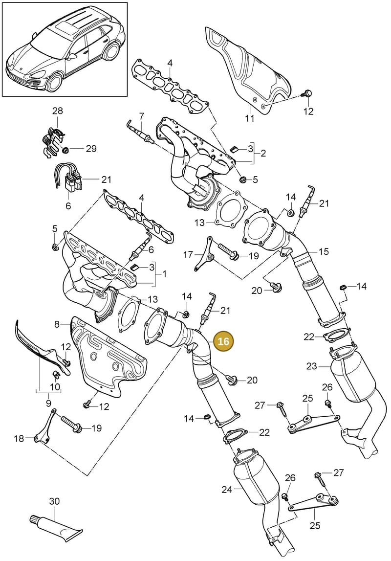 958113022AX — Porsche Cayenne (2010-2018) diagram p37202000, position 16