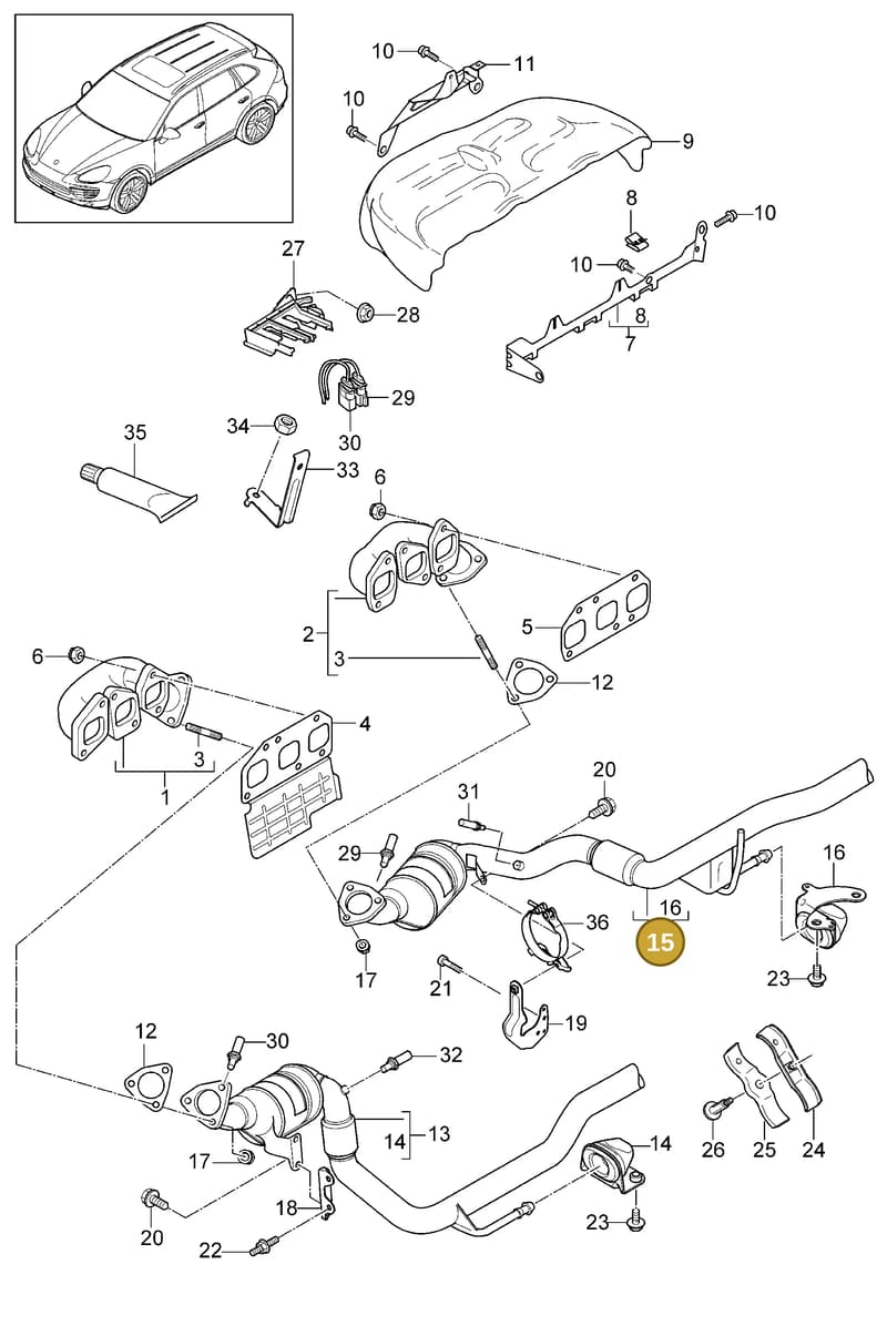 958113022EX — Porsche Cayenne (2010-2018) diagram p37202010, position 15