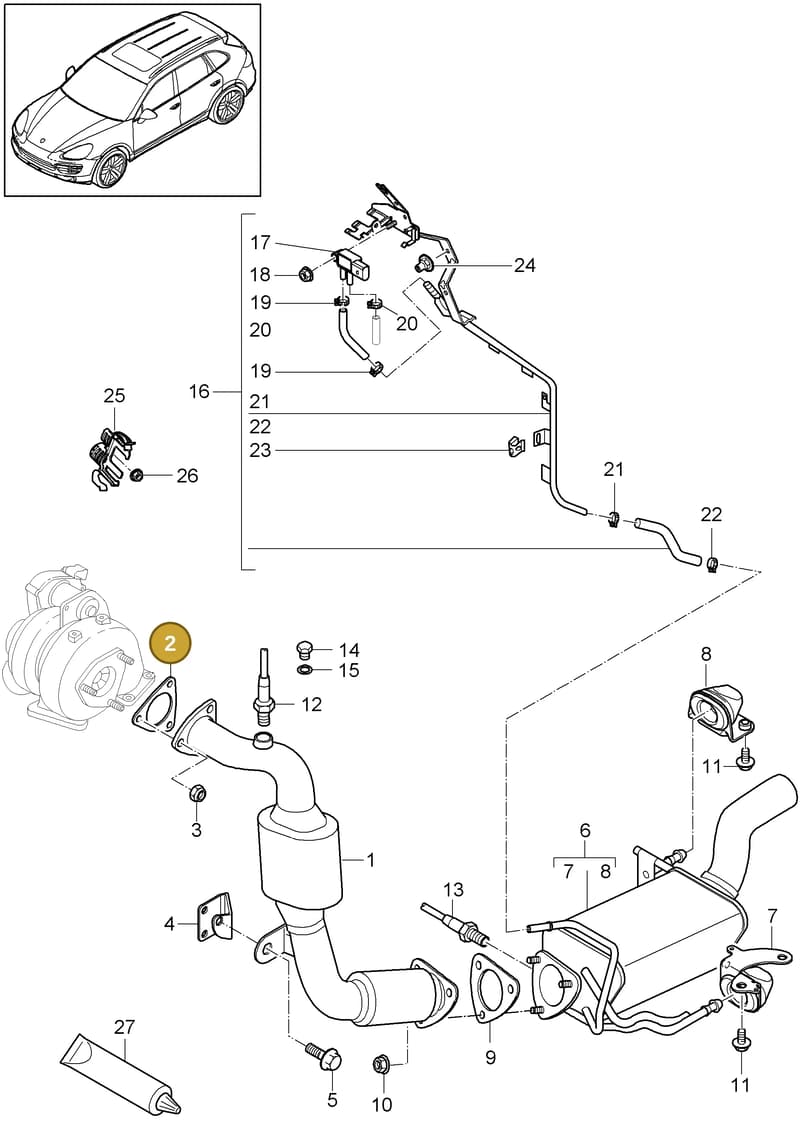 958113026AX — Porsche Cayenne (2010-2018) diagram p37202020, position 2