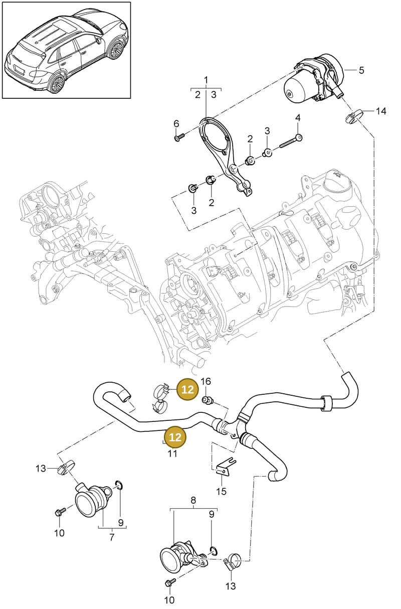 95811303210 — Porsche Cayenne (2010-2018) diagram p37108000, position 12