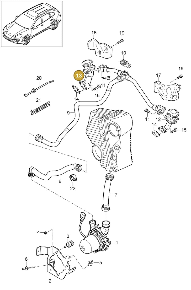 95811322402 — Porsche Cayenne (2010-2018) diagram p37108010, position 13