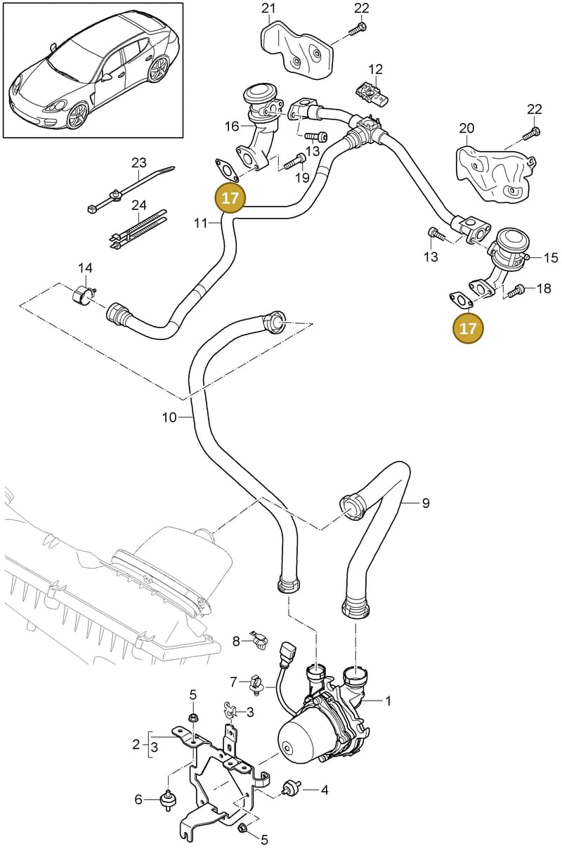95811332000 — Porsche Panamera (2009-2016) diagram p35108010, position 17