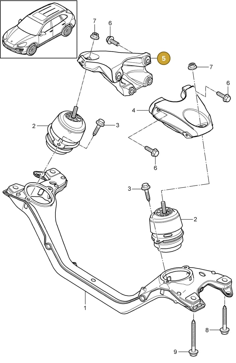 95811520140 — Porsche Cayenne (2010-2018) diagram p37109040, position 5