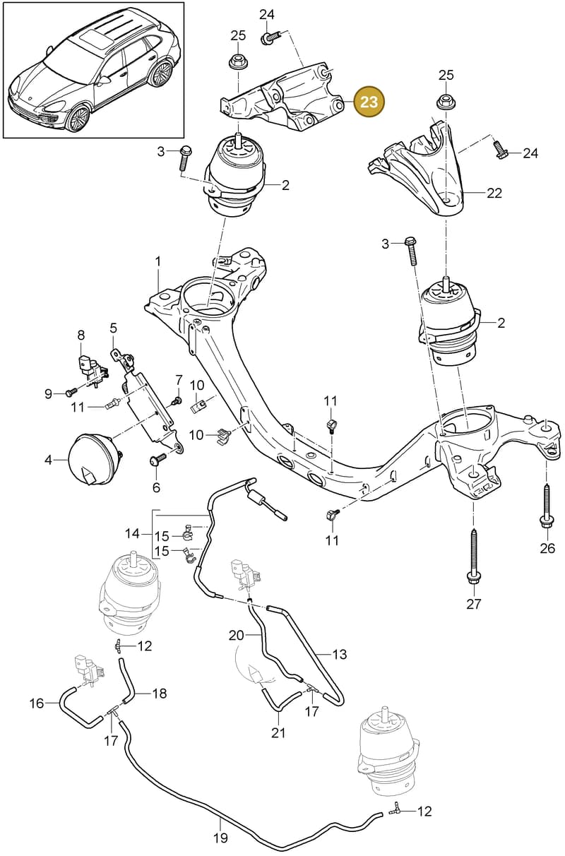 95811520140 — Porsche Cayenne (2010-2018) diagram p37109050, position 23