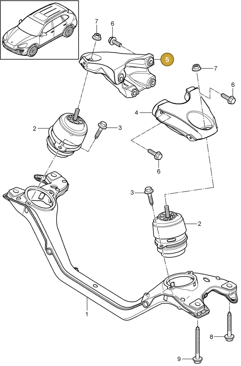 95811520140 — Porsche Cayenne (2010-2018) diagram p37109030, position 5