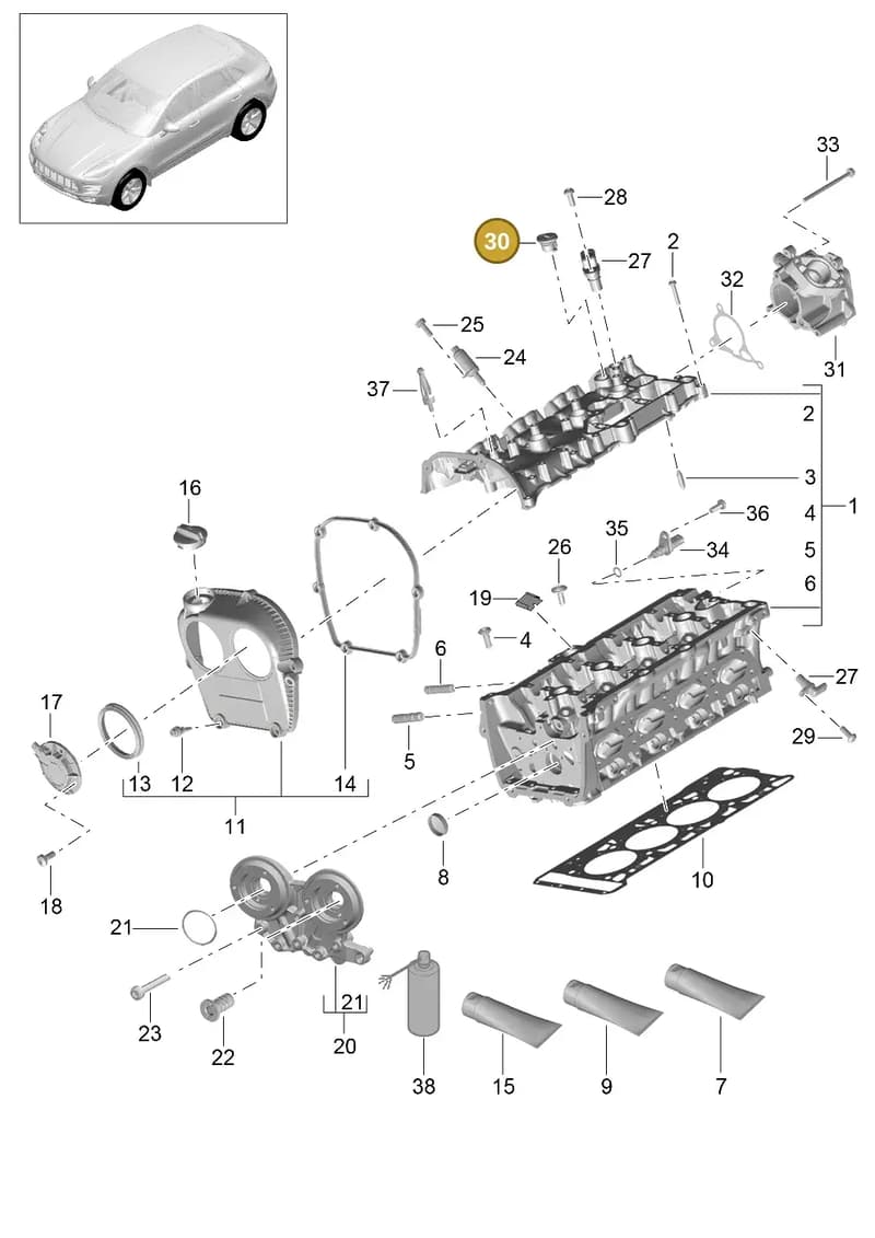 95811541810 — Porsche Macan (2013-2018) diagram p44103010, position 30