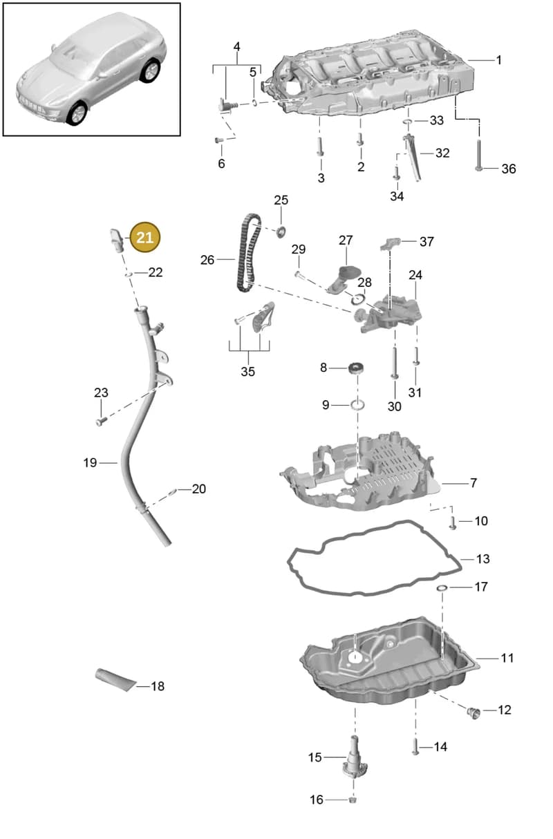 95811541830 — Porsche Macan (2013-2018) diagram p44104080, position 21