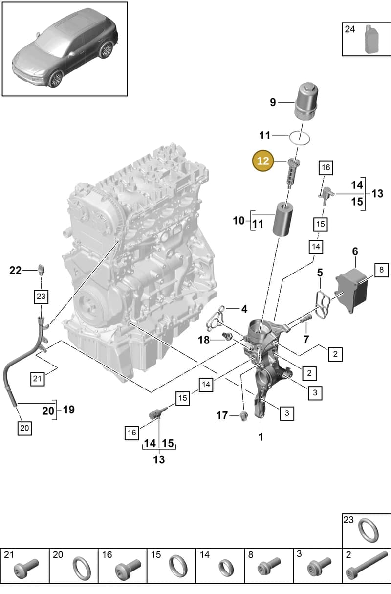 95811567820 — Porsche Cayenne (2017-2023) diagram p51104015, position 12