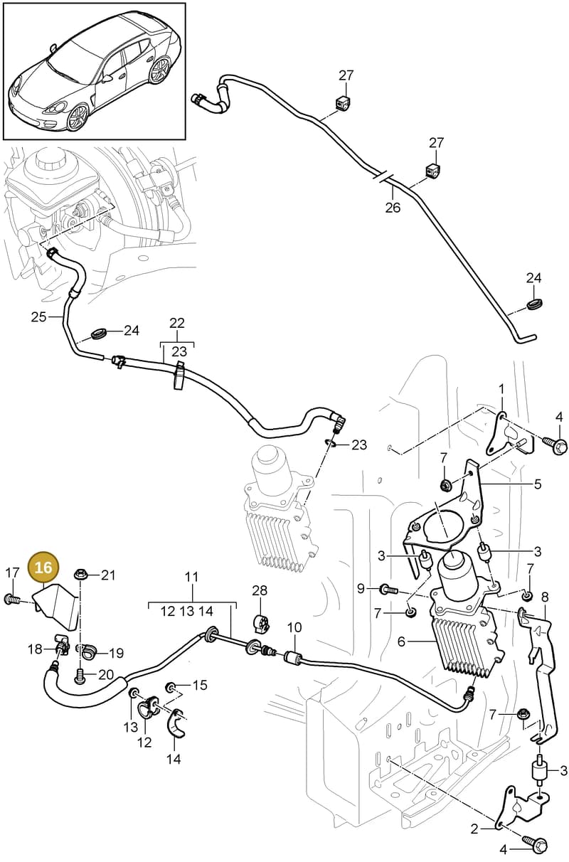 95811623302 — Porsche Panamera (2009-2016) diagram p35301020, position 16