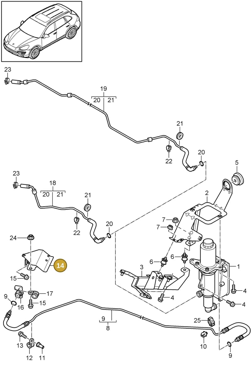 95811623302 — Porsche Cayenne (2010-2018) diagram p37301020, position 14