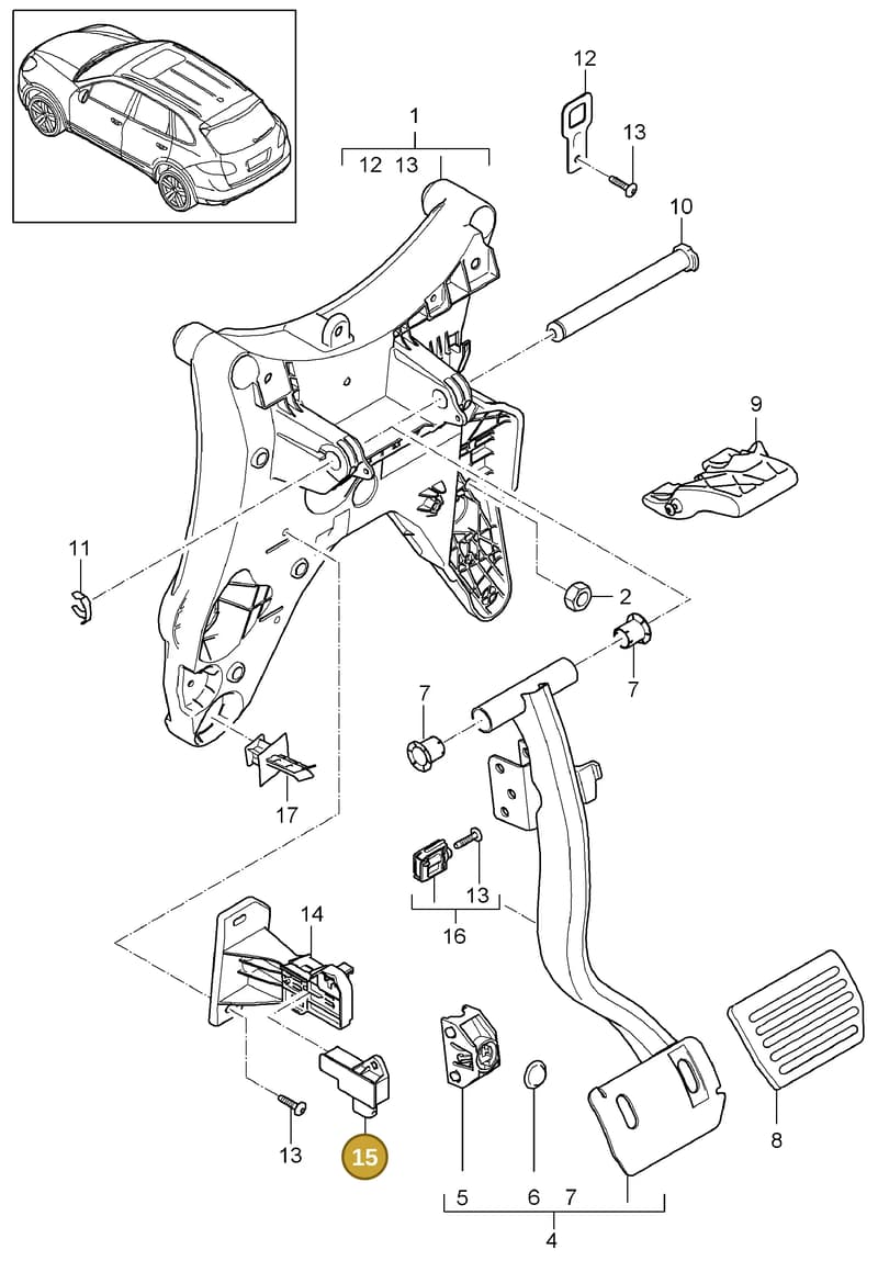 95811623700 — Porsche Cayenne (2010-2018) diagram p37702000, position 15