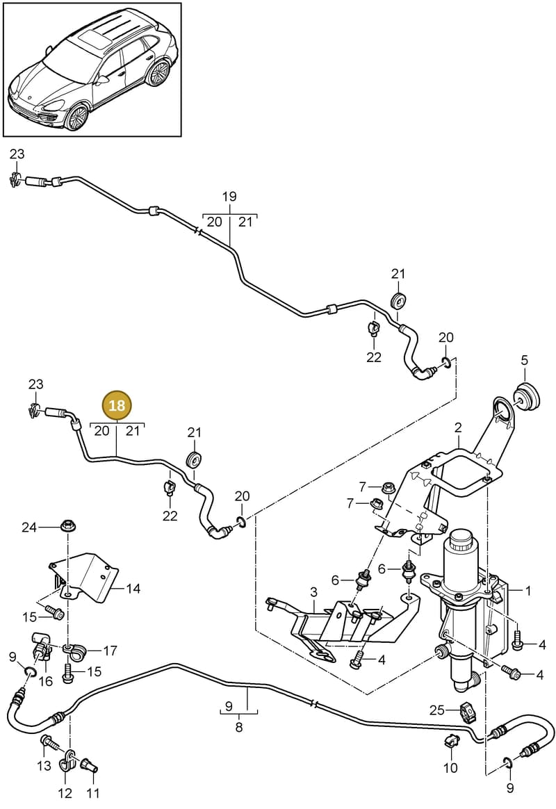95811641601 — Porsche Cayenne (2010-2018) diagram p37301020, position 18
