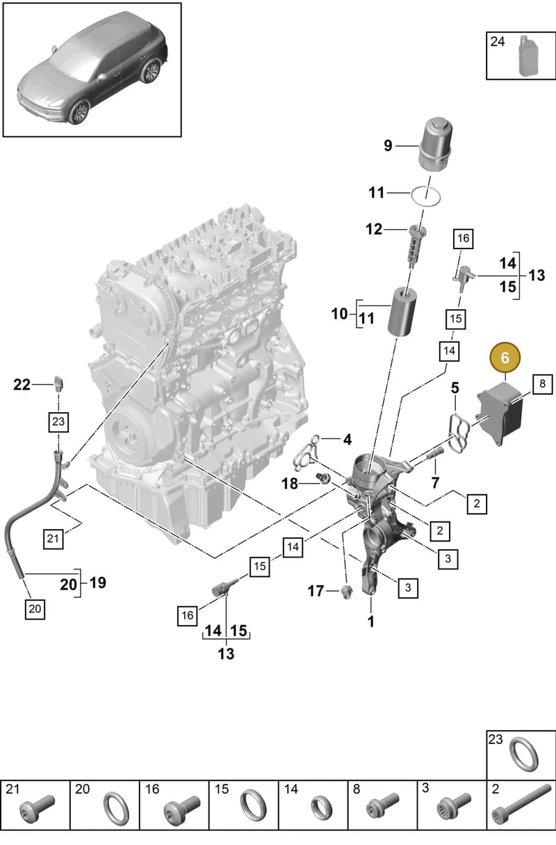 95811702110 — Porsche Cayenne (2017-2023) diagram p51104015, position 6