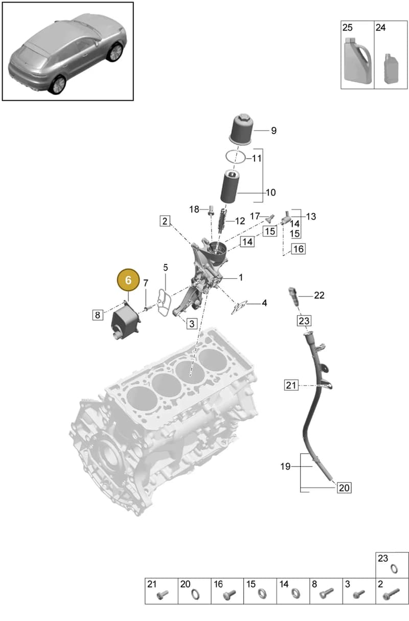 95811702110 — Porsche Macan (2018-2022) diagram p52104110, position 6