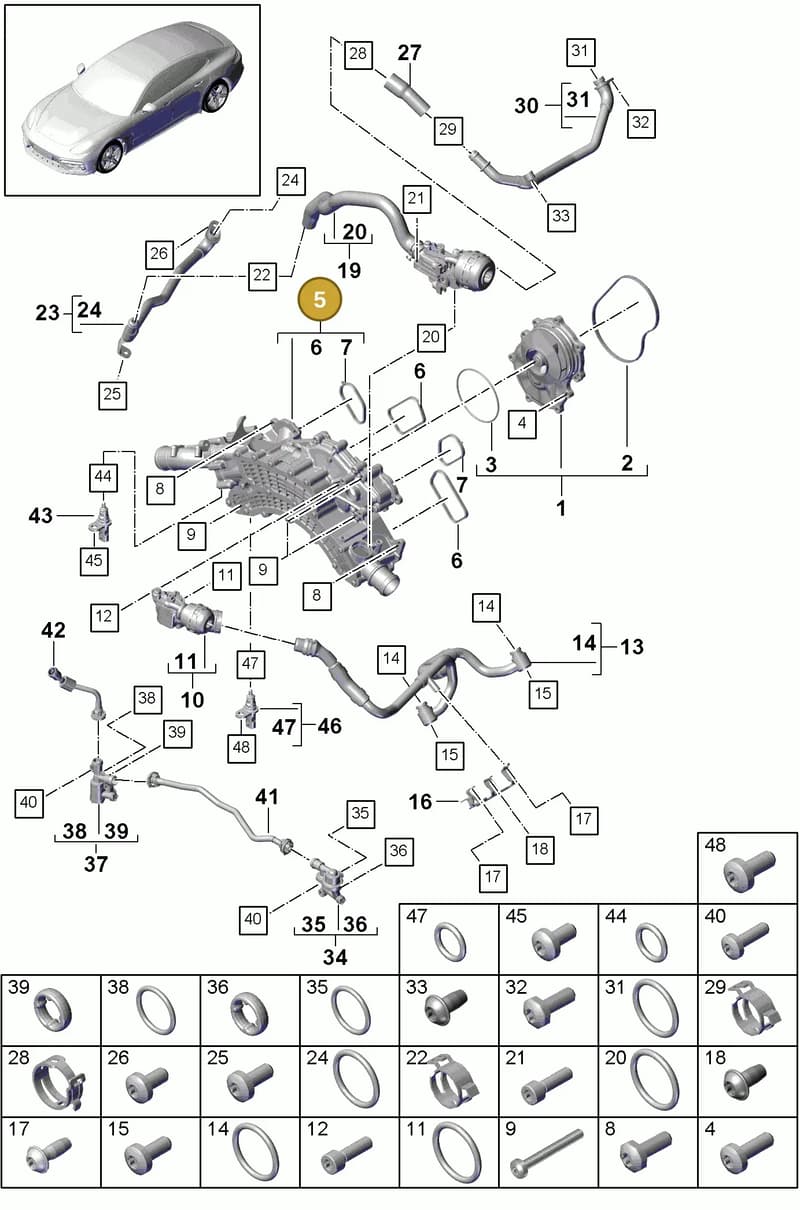 958121111 — Porsche Panamera (2016-2020) diagram p49105010, position 5
