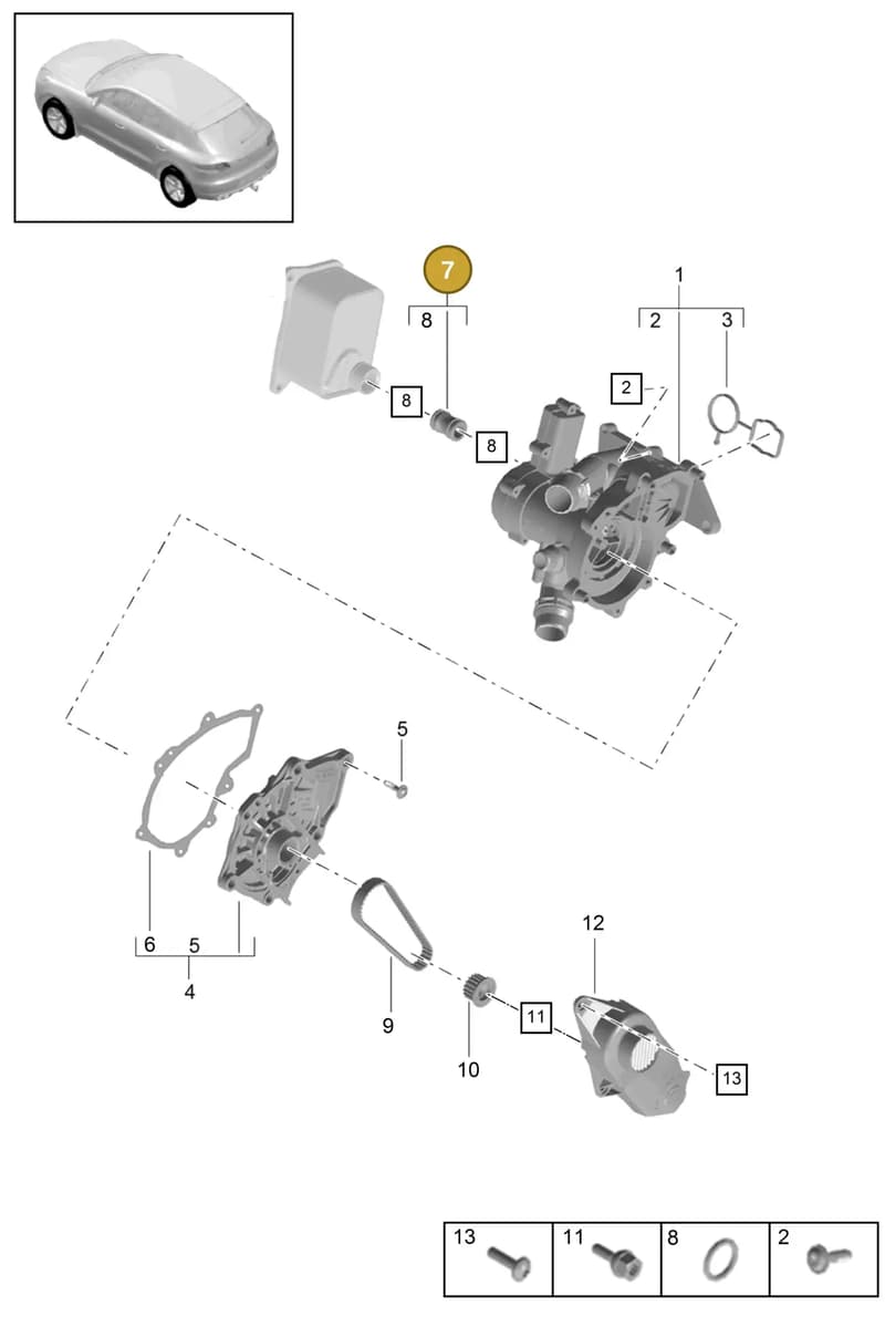 95812113100 — Porsche Macan (2013-2018) diagram p44105010, position 7