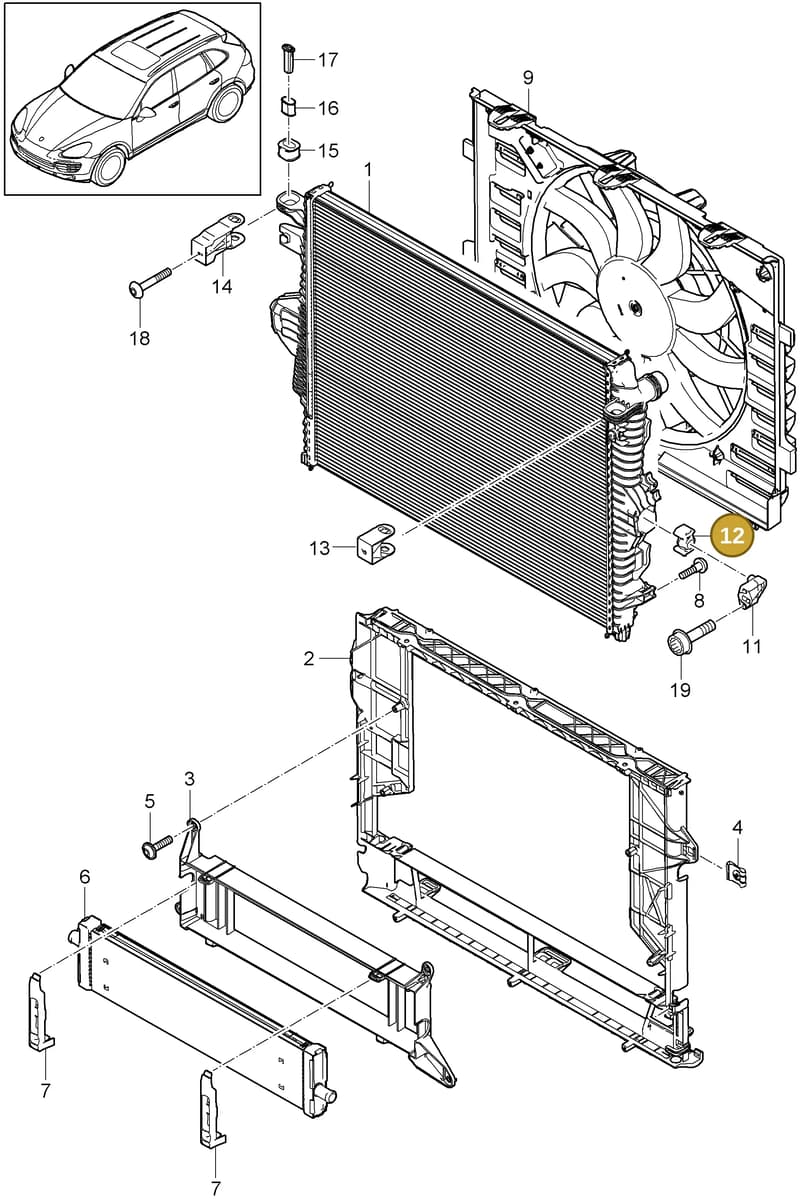 958121275 — Porsche Cayenne (2010-2018) diagram p37105030, position 12