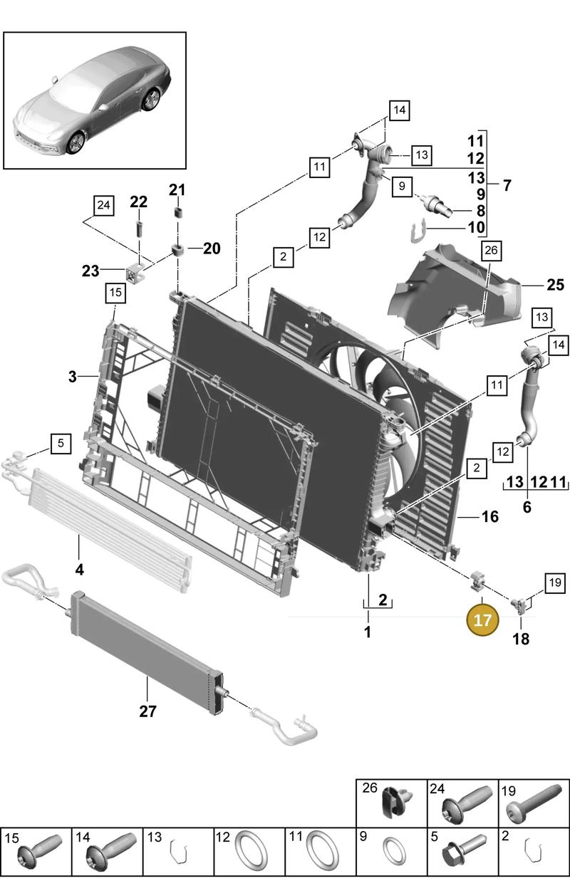 958121275 — Porsche Panamera (2016-2020) diagram p49105040, position 17