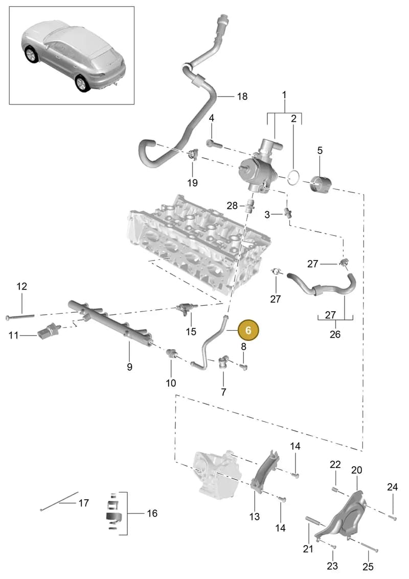 95812750101 — Porsche Macan (2013-2018) diagram p44107050, position 6