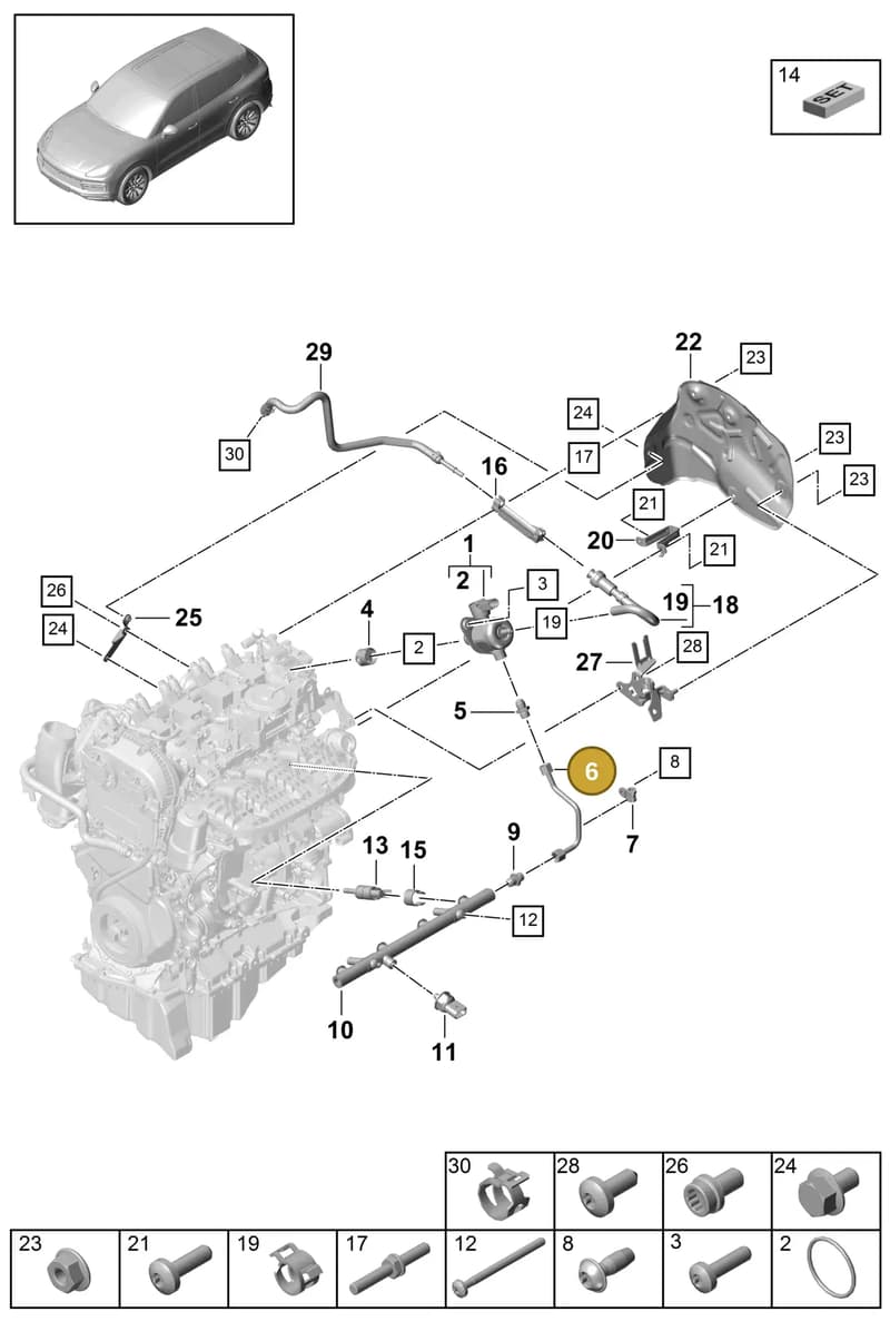 95812750101 — Porsche Cayenne (2017-2023) diagram p51107010, position 6