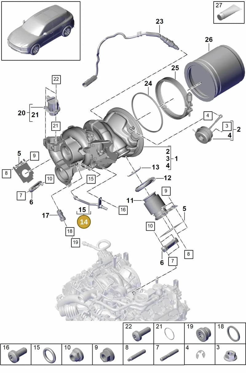 95812959700 — Porsche Cayenne (2017-2023) diagram p51202010, position 14