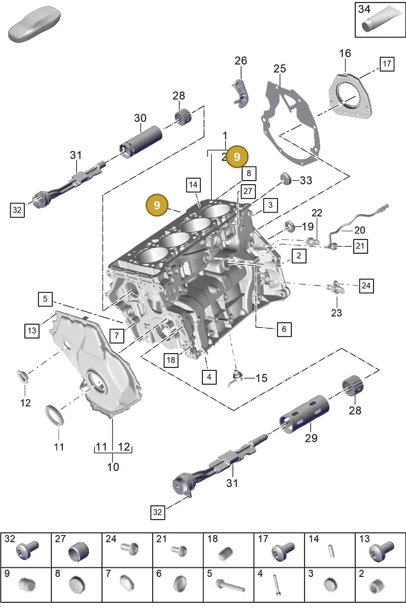 95813061700 — Porsche Cayenne Coupe (2023-2023) diagram p60101100, position 9