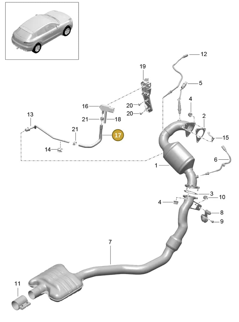 95813185000 — Porsche Macan (2013-2018) diagram p44202040, position 17