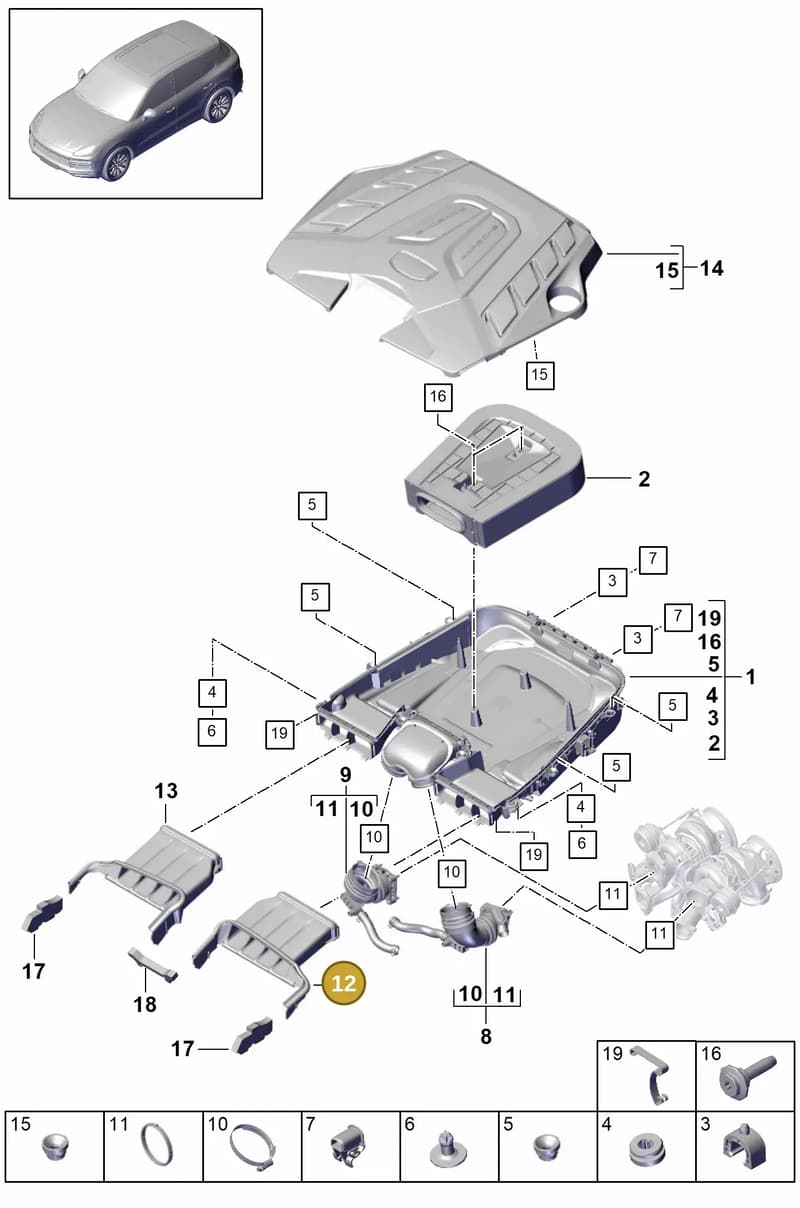 95813302600 — Porsche Cayenne (2017-2023) diagram p51106000, position 12