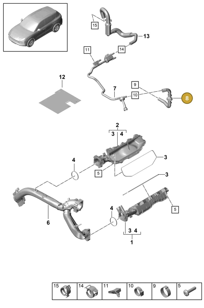 95813324015 — Porsche Cayenne (2017-2023) diagram p51107040, position 8