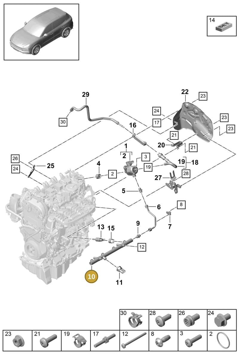 95813331701 — Porsche Cayenne (2017-2023) diagram p51107010, position 10