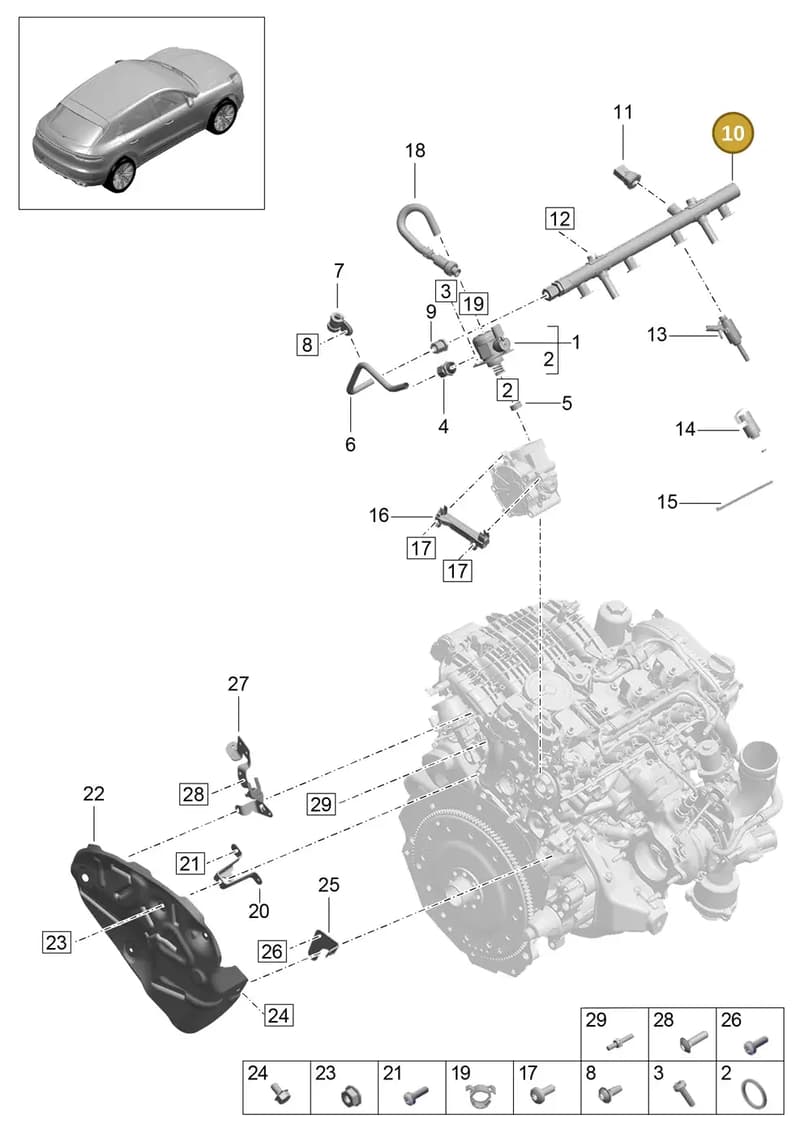 95813331701 — Porsche Macan (2018-2022) diagram p52000123, position 10