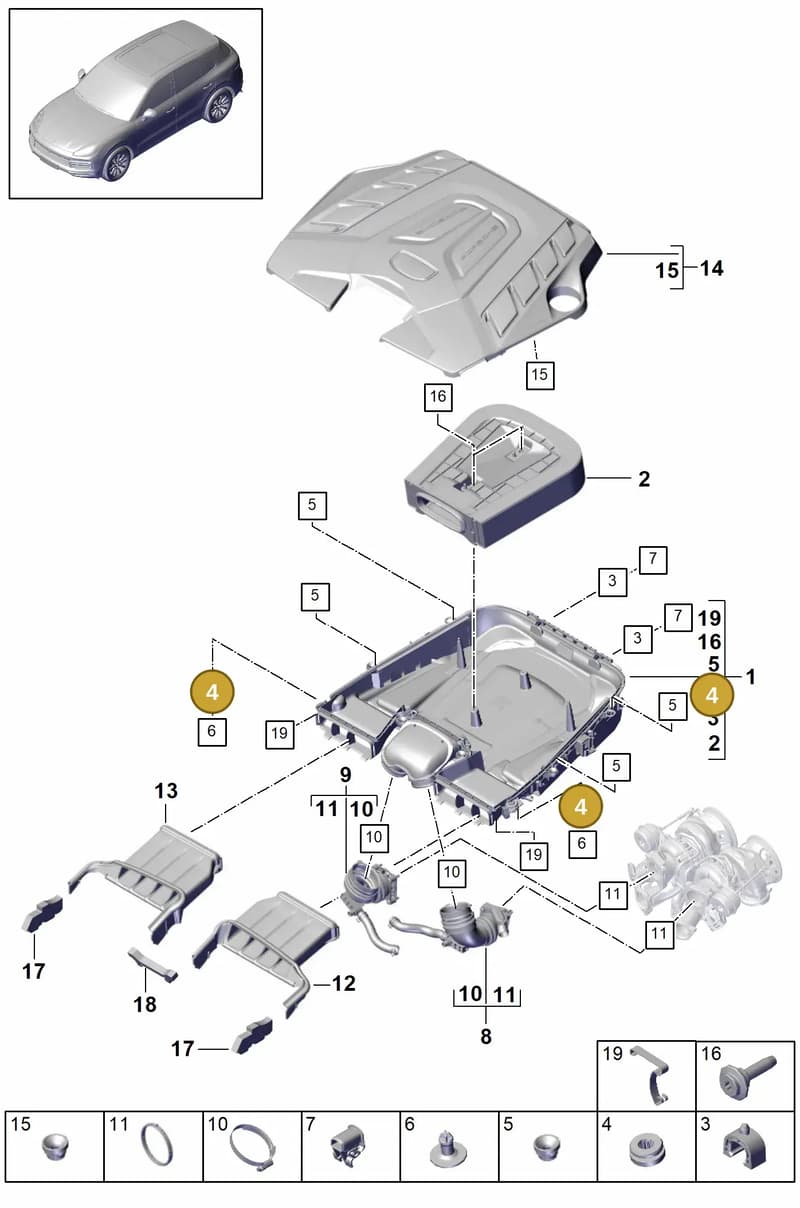 95813356720 — Porsche Cayenne (2017-2023) diagram p51106000, position 4