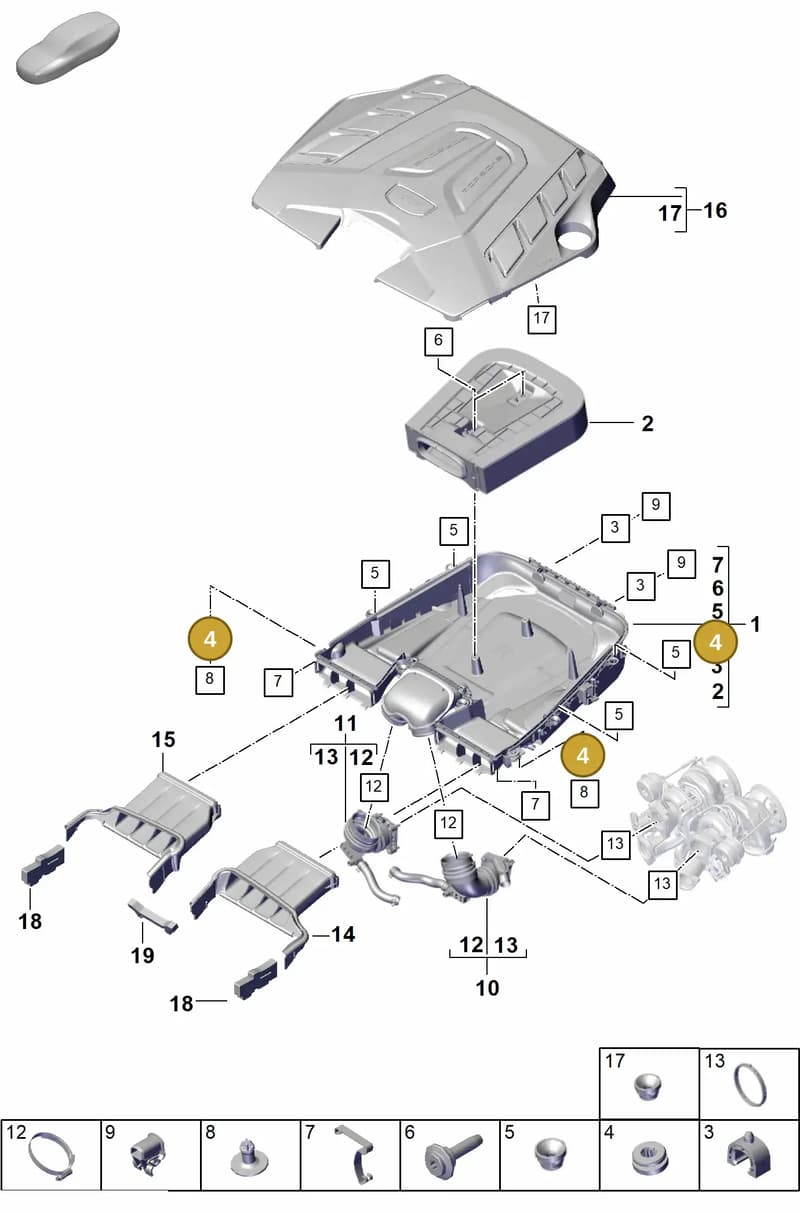 95813356720 — Porsche Cayenne Coupe (2023-2023) diagram p60106020, position 4