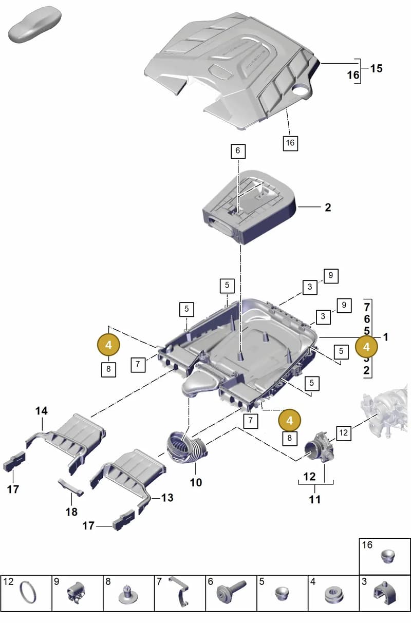 95813356720 — Porsche Cayenne Coupe (2023-2023) diagram p60106010, position 4