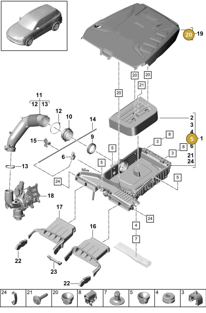 95813356730 — Porsche Cayenne (2017-2023) diagram p51106020, position 5+20