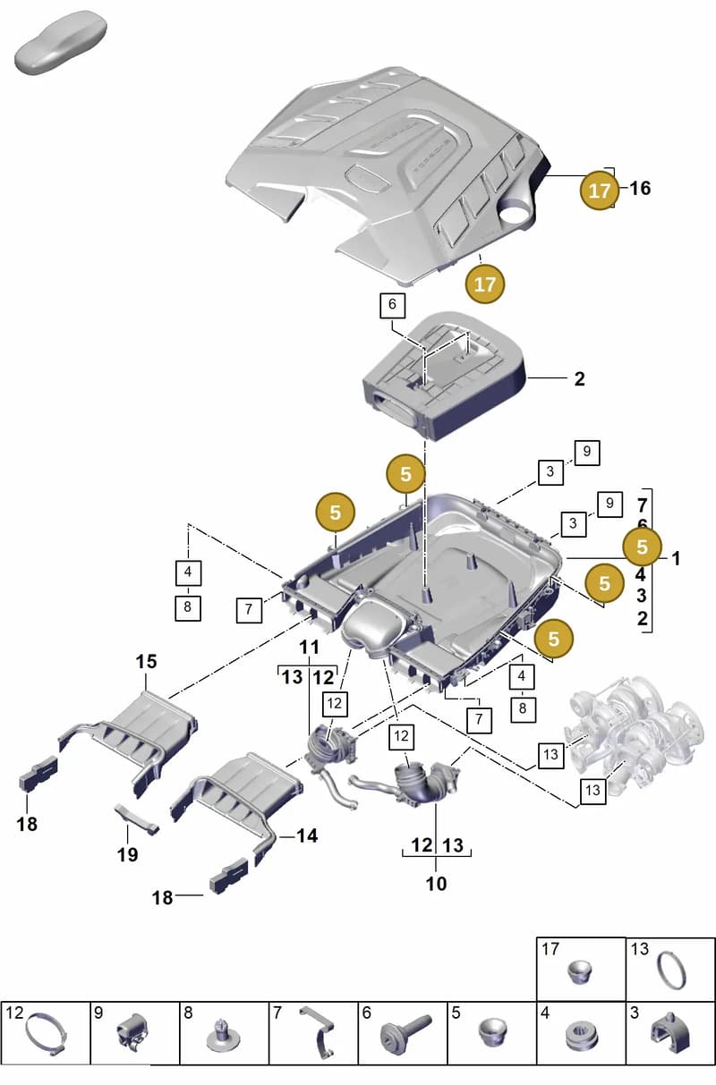 95813356730 — Porsche Cayenne Coupe (2023-2023) diagram p60106020, position 5+17