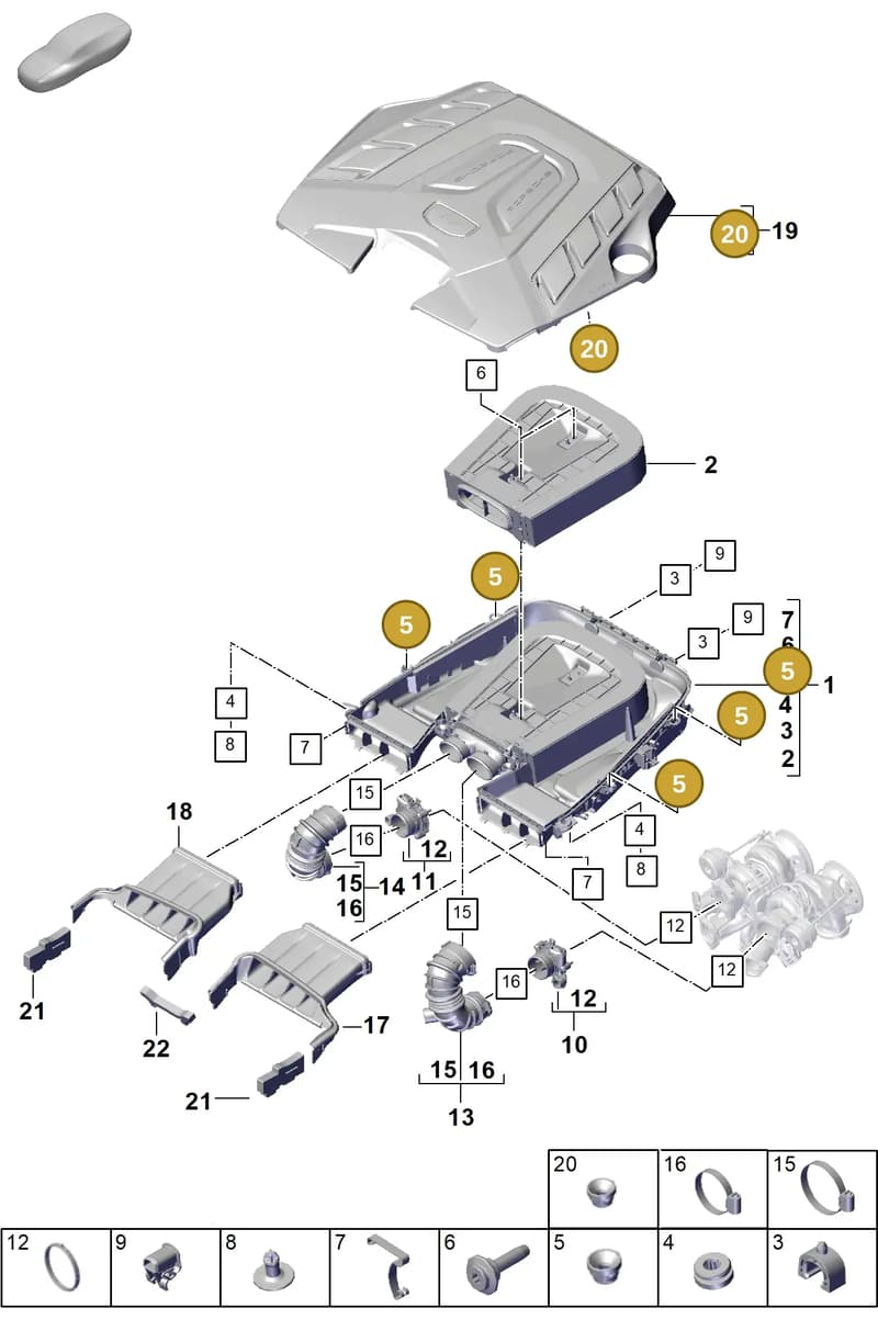 95813356730 — Porsche Cayenne Coupe (2023-2023) diagram p60106030, position 5+20