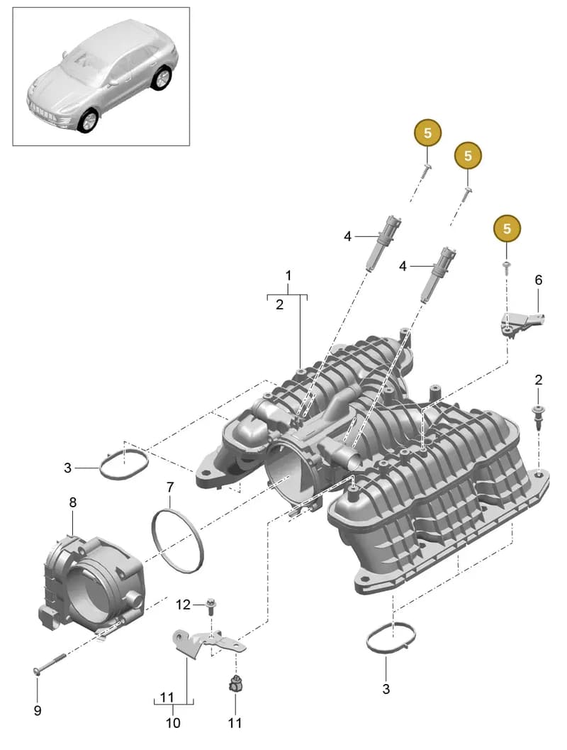 95813359500 — Porsche Macan (2013-2018) diagram p44107060, position 5